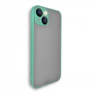 Husa spate pentru iPhone 13 - Button Case Turcoaz si verde