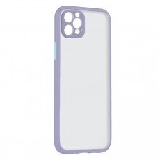 Husa spate pentru iPhone 13 Pro Max - Button Case Mov / Bleu