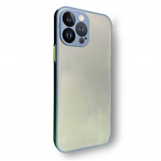 Husa spate pentru iPhone 13 Pro - Button Case Albastru / Verde