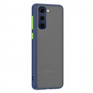 Husa spate pentru Samsung Galaxy S21 FE - Button Case Albastru / Verde