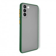 Husa spate pentru Samsung Galaxy S21+ - Button Case Verde Crud / Portocaliu