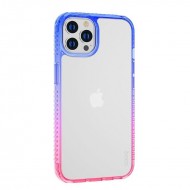 Husa spate pentru Apple iPhone 14 Pro - HOCO Crystal Rosu/Albastru