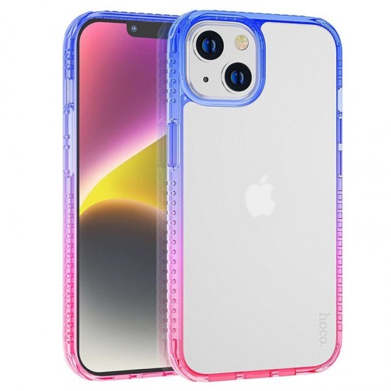 Husa spate pentru Apple iPhone 14 Pro Max- HOCO Crystal Rosu/Albastru