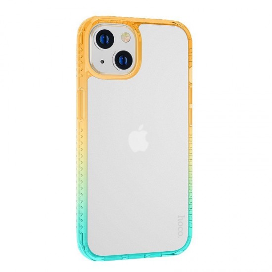 Husa spate pentru Apple iPhone 14 Plus - HOCO Crystal Verde/Portocaliu