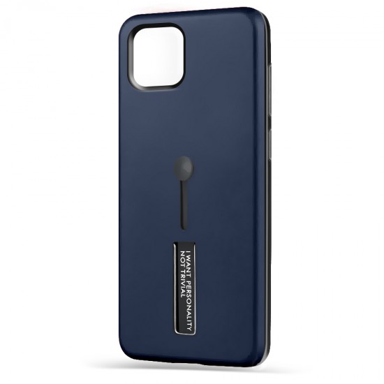 Husa spate pentru iPhone 12 Mini - Hard Case Stand Albastru