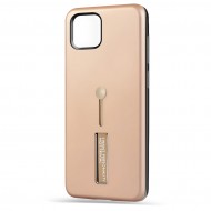 Husa spate pentru iPhone 12 - Hard Case Stand Gold
