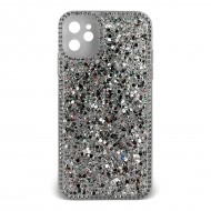 Husa spate pentru iPhone 11- Hermosa Case Transparenta cu sclipici si cristale