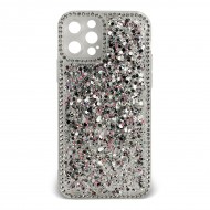 Husa spate pentru iPhone 12 Pro - Hermosa Case Transparenta cu sclipici si cristale