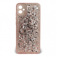 Husa spate pentru Samsung Galaxy A04E- Hermosa Case Roz cu sclipici si cristale