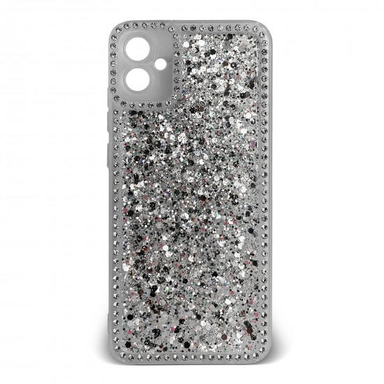 Husa spate pentru Samsung Galaxy A04E- Hermosa Case Transparenta cu sclipici si cristale