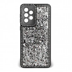Husa spate pentru Samsung Galaxy A33 5G- Hermosa Case Negru cu sclipici si cristale