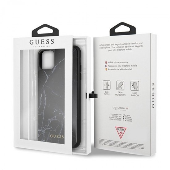 Husa spate pentru iPhone 11 Pro Max - Marble Guess Negru