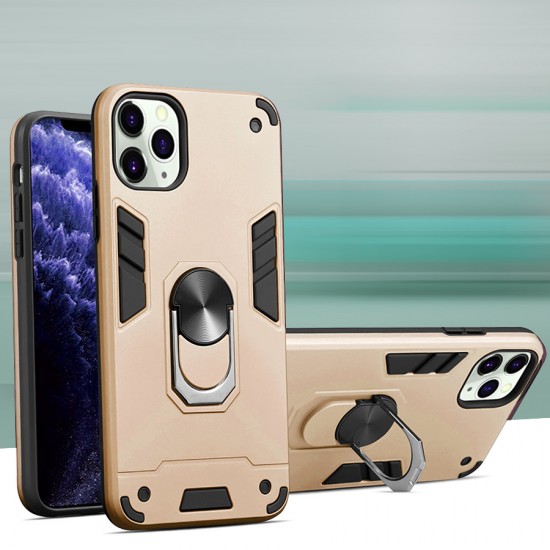 Husa spate pentru iPhone 12 Pro Max - Hybrid Case Stand Gold
