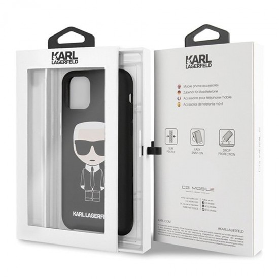 Husa spate pentru iPhone 11 - Iconic Silicon Karl Lagerfeld Negru