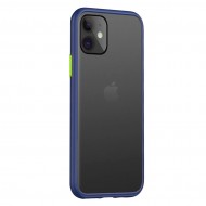 Husa spate pentru iPhone 11 Pro Max - Button Case Albastru / Verde