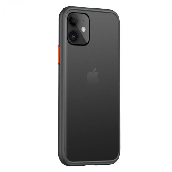 Husa spate pentru iPhone 11 Pro Max - Button Case Negru / Rosu