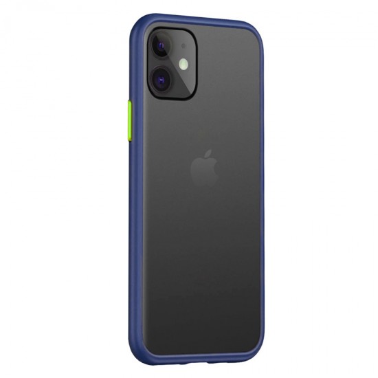 Husa spate pentru iPhone 11 Pro - Button Case Albastru / Verde