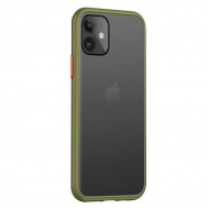Husa spate pentru iPhone 11 Pro - Button Case Army / Portocaliu