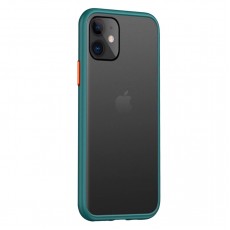 Husa spate pentru iPhone 11 Pro - Button Case Turcoaz / Portocaliu
