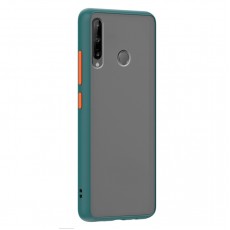 Husa spate pentru Huawei P40 Lite E - Button Case Turcoaz / Portocaliu