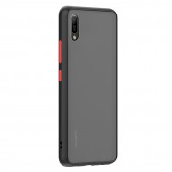 Husa spate pentru Huawei Y6 2019 - Button Case Negru / Rosu
