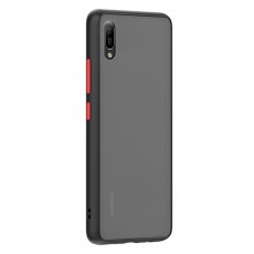 Husa spate pentru Huawei Y6 2019 - Button Case Negru / Rosu