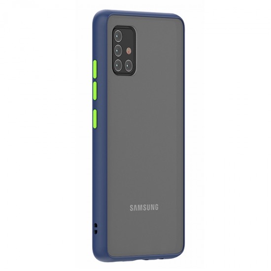 Husa spate pentru Samsung Galaxy A51 - Button Case Albastru / Verde