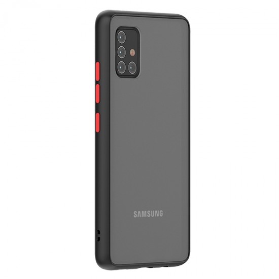 Husa spate pentru Samsung Galaxy A51 - Button Case Negru / Rosu
