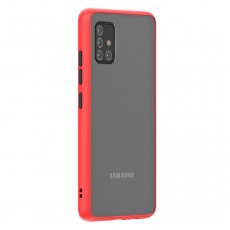Husa spate pentru Samsung Galaxy A51 - Button Case Rosu / Negru