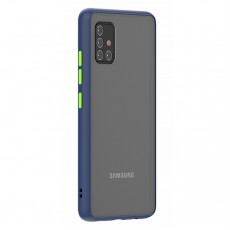 Husa spate pentru Samsung Galaxy A71 - Button Case Albastru / Verde