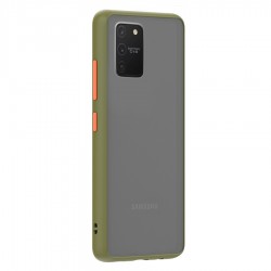 Husa spate pentru Samsung Galaxy S10 Lite - Button Case Army / Portocaliu