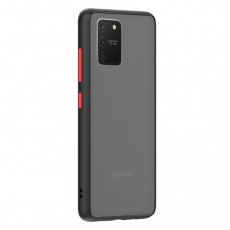 Husa spate pentru Samsung Galaxy S10 Lite - Button Case Negru / Rosu