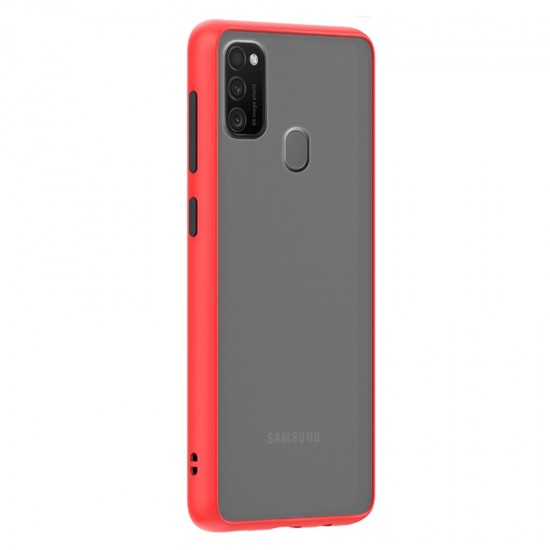 Husa spate pentru Samsung Galaxy M21 - Button Case Rosu / Negru
