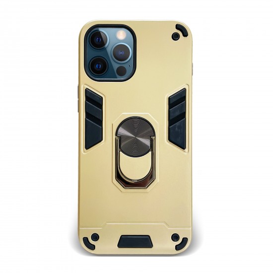 Husa spate pentru iPhone 12 Pro Max - Hybrid Case Stand Gold