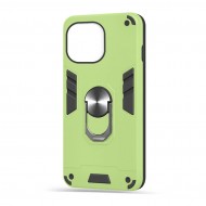 Husa spate pentru iPhone 14 Pro - Hybrid Case Stand Verde Crud