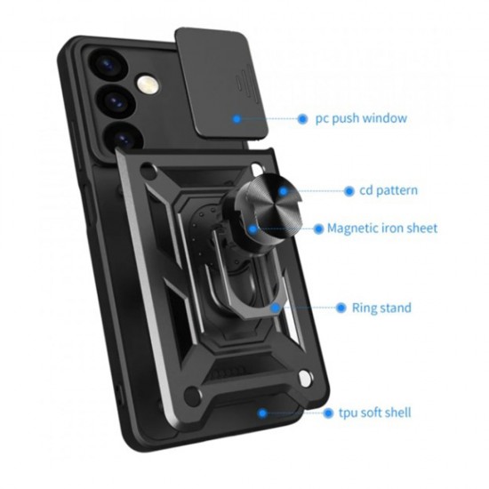 Husa spate pentru Samsung Galaxy A56 5G Techsuit Case Slide - Negru