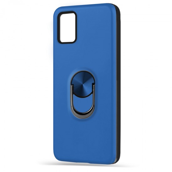 Husa spate pentru Samsung Galaxy A02S - WOOP Ring Case Albastru