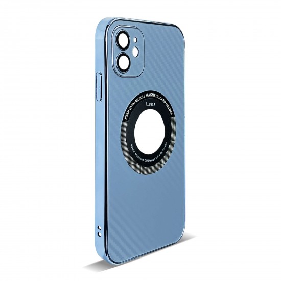 Husa spate pentru iPhone 11- Carbon Case Bleu
