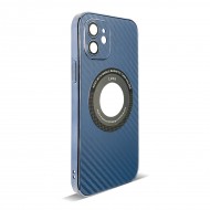 Husa spate pentru iPhone 12- Carbon Case Albastru