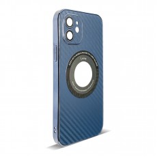 Husa spate pentru iPhone 12- Carbon Case Albastru