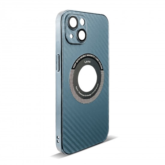 Husa spate pentru iPhone 14- Carbon Case Bleu