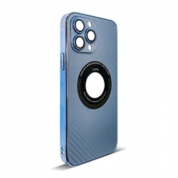 Husa spate pentru iPhone 14 Pro- Carbon Case Albastru