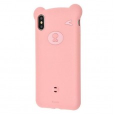 Husa spate pentru Apple iPhone XS Max - Baseus Bear Silicone Case Roz
