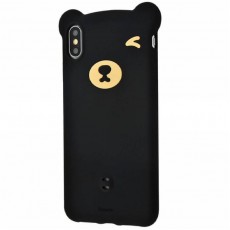 Husa spate pentru Apple iPhone XS Max - Baseus Bear Silicone Case Negru