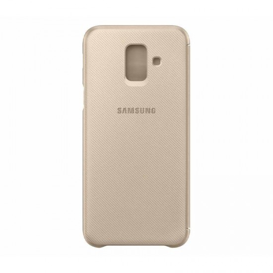 Husa pentru Samsung Galaxy A6+ 2018 - Flip Samsung Wallet Cover Gold - AMBALAJ BULK