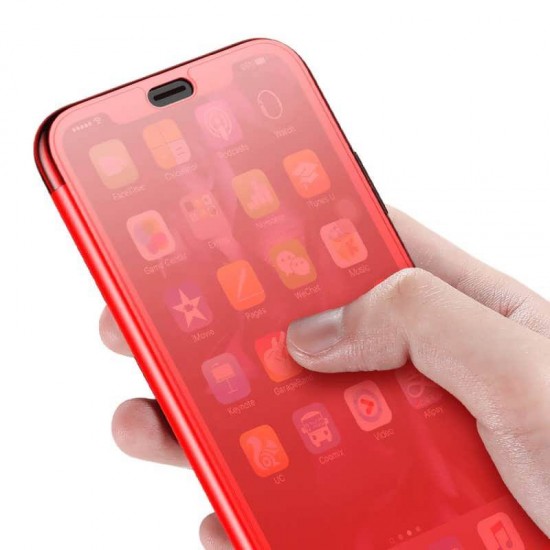Husa pentru iPhone XS - Flip Case Baseus Touchable Rosu