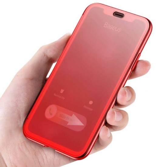 Husa pentru iPhone XR - Flip Case Baseus Touchable Rosu