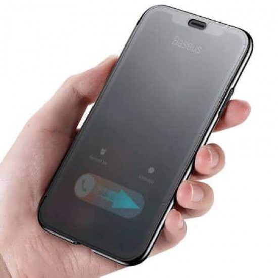 Husa pentru iPhone XS Max - Flip Case Baseus Touchable Negru