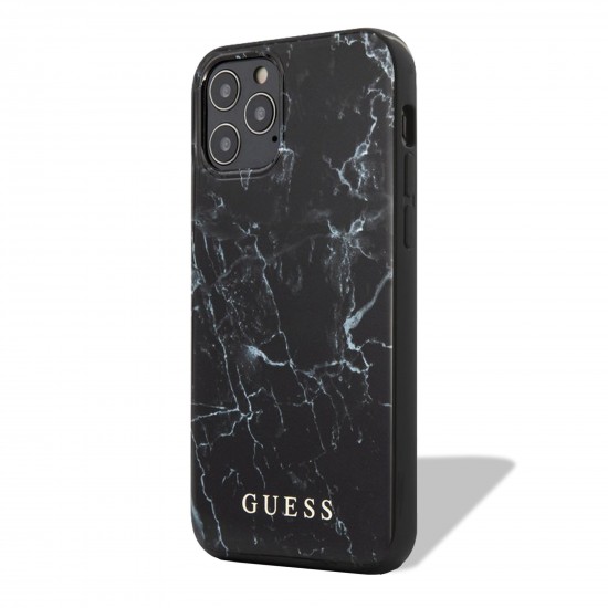 Husa spate pentru iPhone 12 Mini - Marble Guess Negru