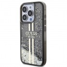 Husa spate pentru iPhone 15 Pro Max - Guess Liquid Glitter Gold / Negru 